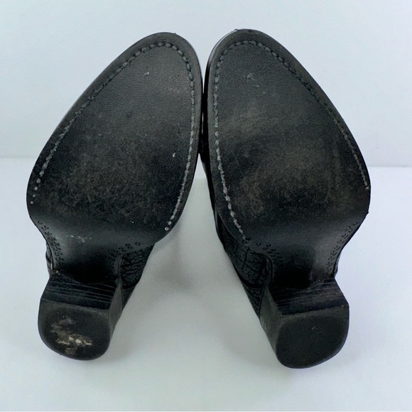 Bronco Men's WM1950 Black Almond Toe Mid-Calf Western Boots - Size 9EE - Picture 6 of 9